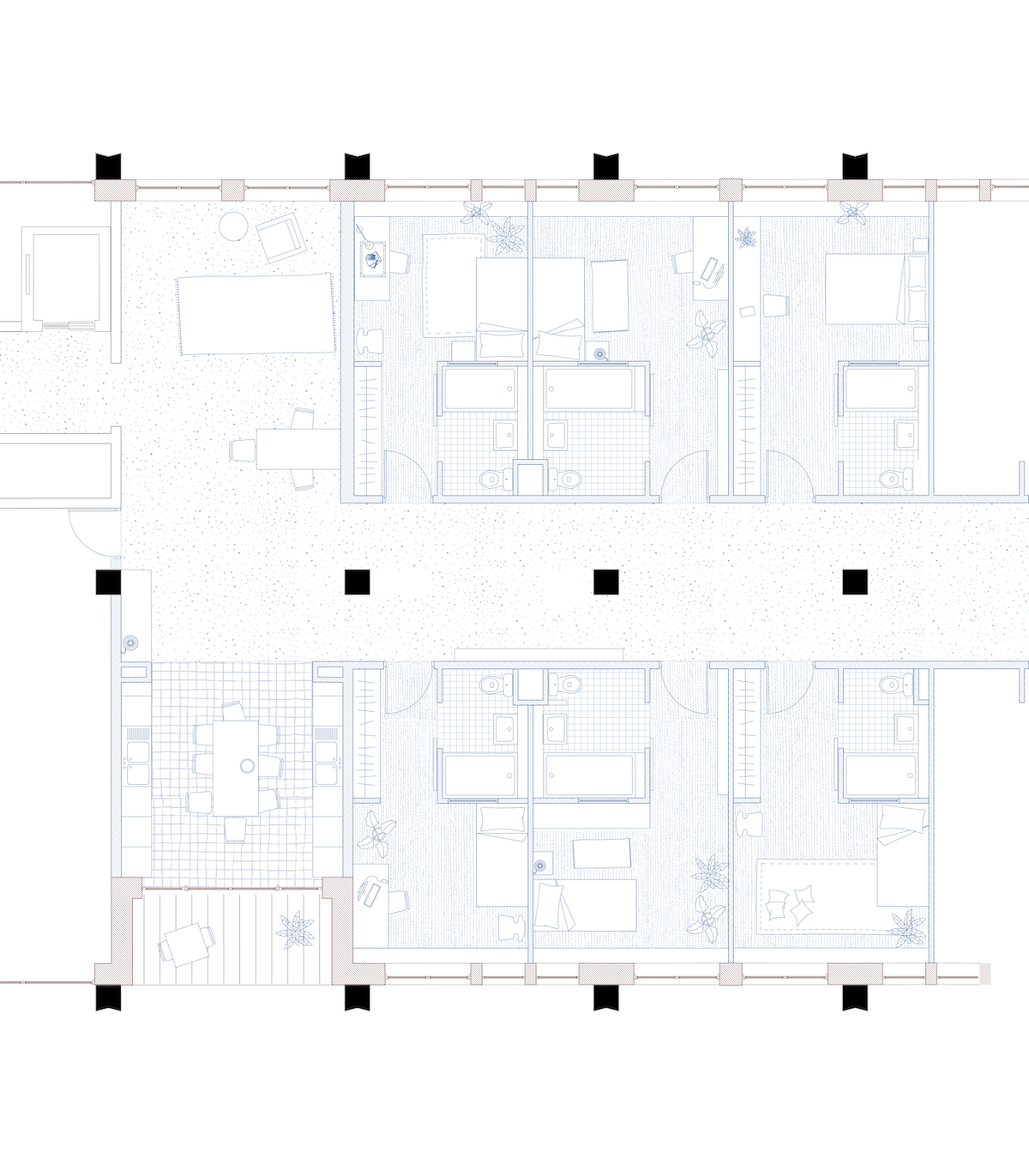 plan habité logements étudiants